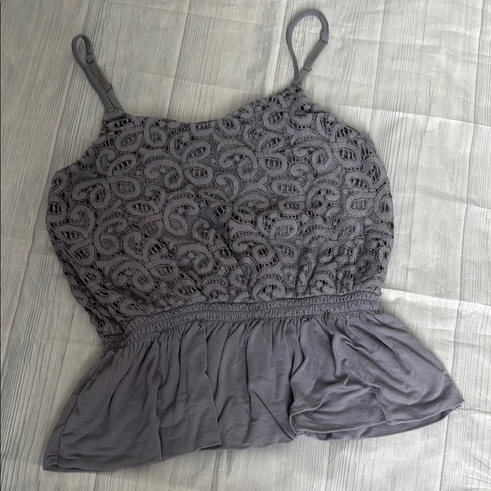 Express Gray Bustier Peplum Camisole